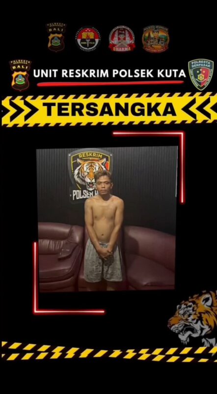 Gerak Cepat Polsek Kuta, Terduga Manusia Silver Pembawa Pisau di Sunset Road Berhasil Diamankan
