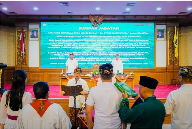 Perkuat Birokrasi Berbasis Merit, Bupati Adi Arnawa Lantik 156 Pejabat Di Badung