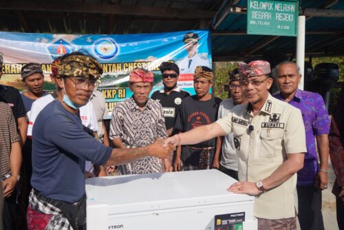 Bupati Satria Serahkan Bantuan Chest Freezer untuk KUB Segara Rejeki Desa Kutampi Kaler