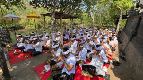 Momentum Tumpek Wayang, Pemkab Jembrana Gelar Persembahyangan, Sosialisasi Pembangunan PLTS Hingga Aksi Bersih-Bersih Sampah*
