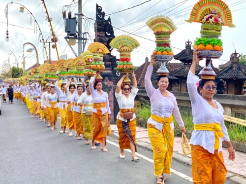 Momen Bersejarah, Ratusan Krama Istri Banjar Adat Selat Ikuti Tradisi Mepeed di Pura Agung Kentel Gumi